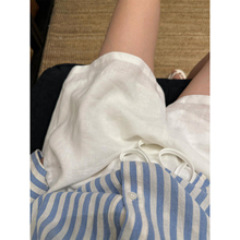 白色棉麻短裤女夏季宽松休闲直筒五分裤小个子高腰a字短款亚麻裤
