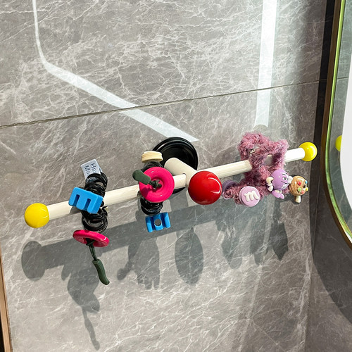 柒简免打孔一字型发饰收纳架