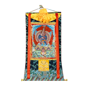 闯隆家用装饰画八大法行黑努嘎矿物颜料唐卡画心客厅玄关藏式挂画