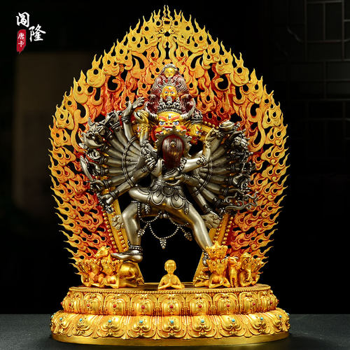 桌面摆件白铜大威德铜像摆件