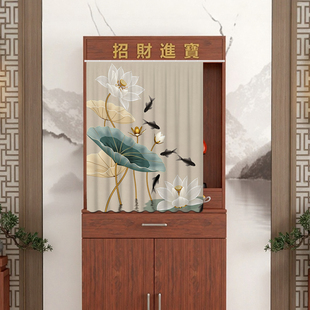 免打孔隔断帘菩萨佛龛家用遮挡帘佛柜佛像防尘帘子门帘柜子遮布帘