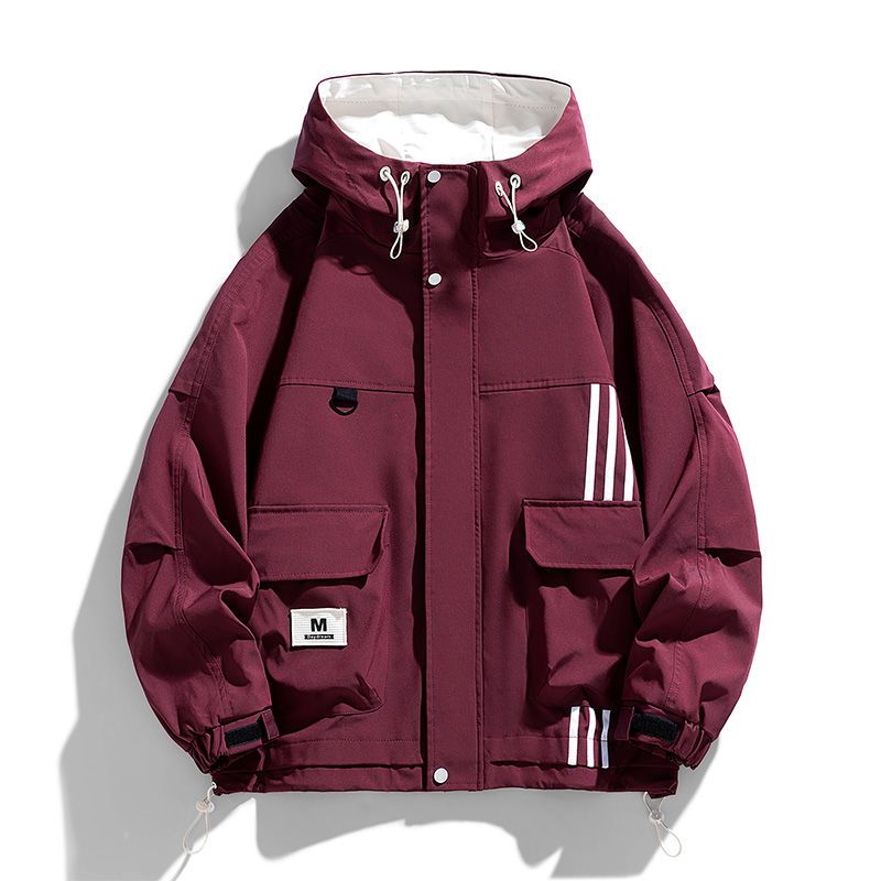 条纹外套男宽松休闲潮流大码男装加肥加大春秋冬加厚褂子胖子夹克