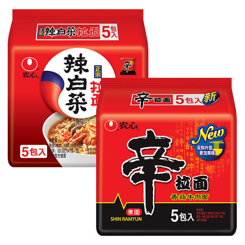 香菇牛肉味辛拉面农心5连包
