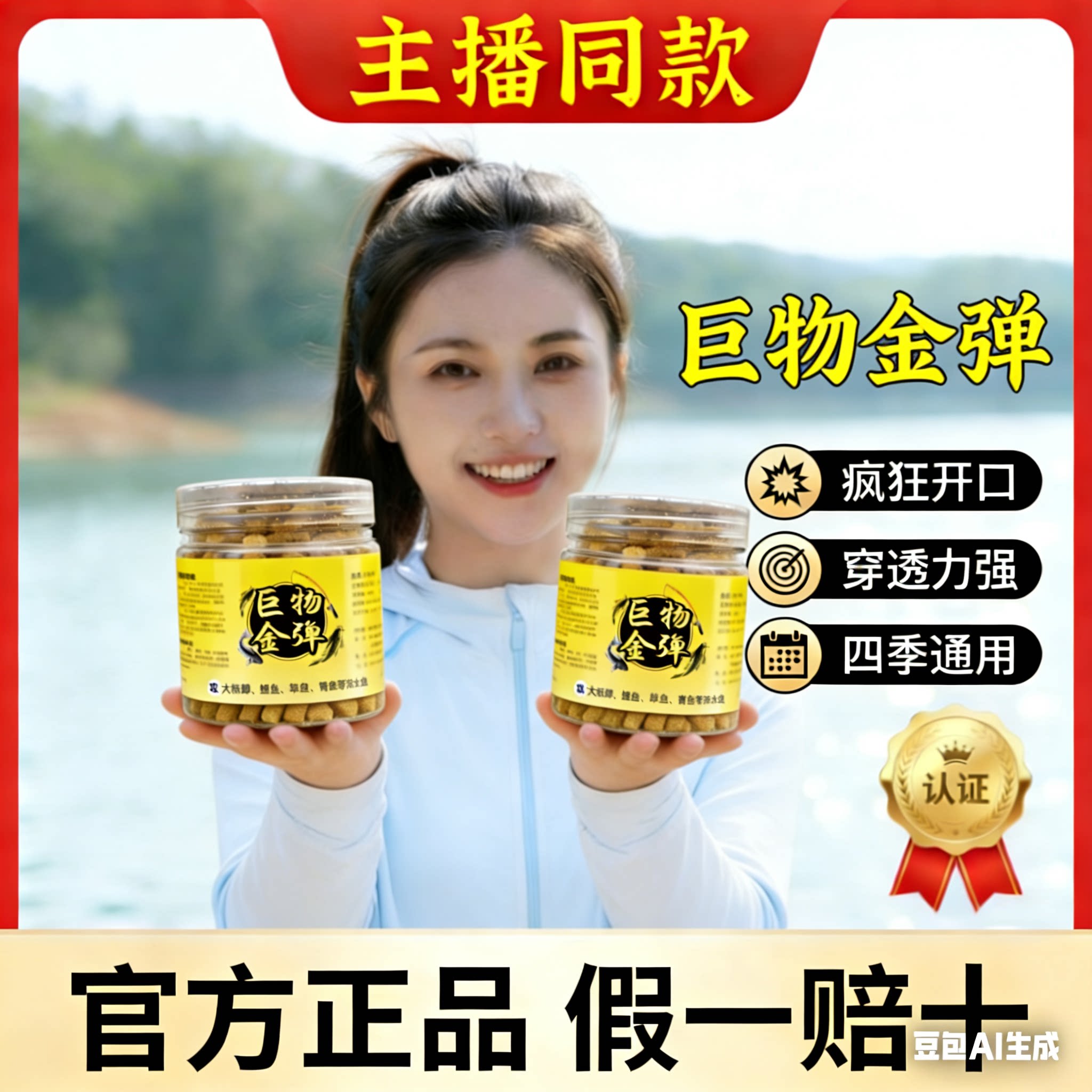 强效诱食巨物金弹挂钩即钓钓鱼饵料颗粒鲫鲤草鱼钓鱼饵料黑坑野钓