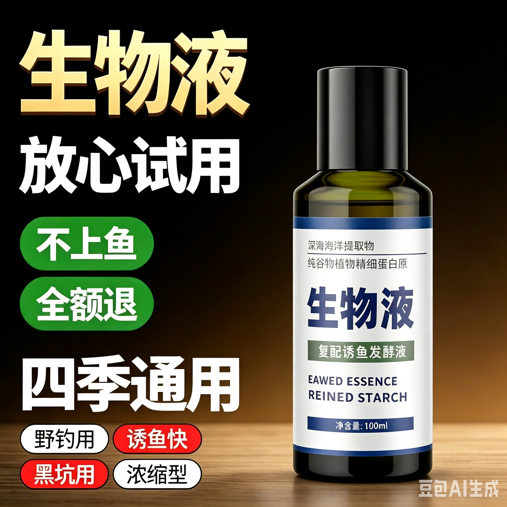 高浓缩生物液钓鱼小药鱼饵窝料诱食开口黑坑添加剂鲫鲤鱼野钓正品