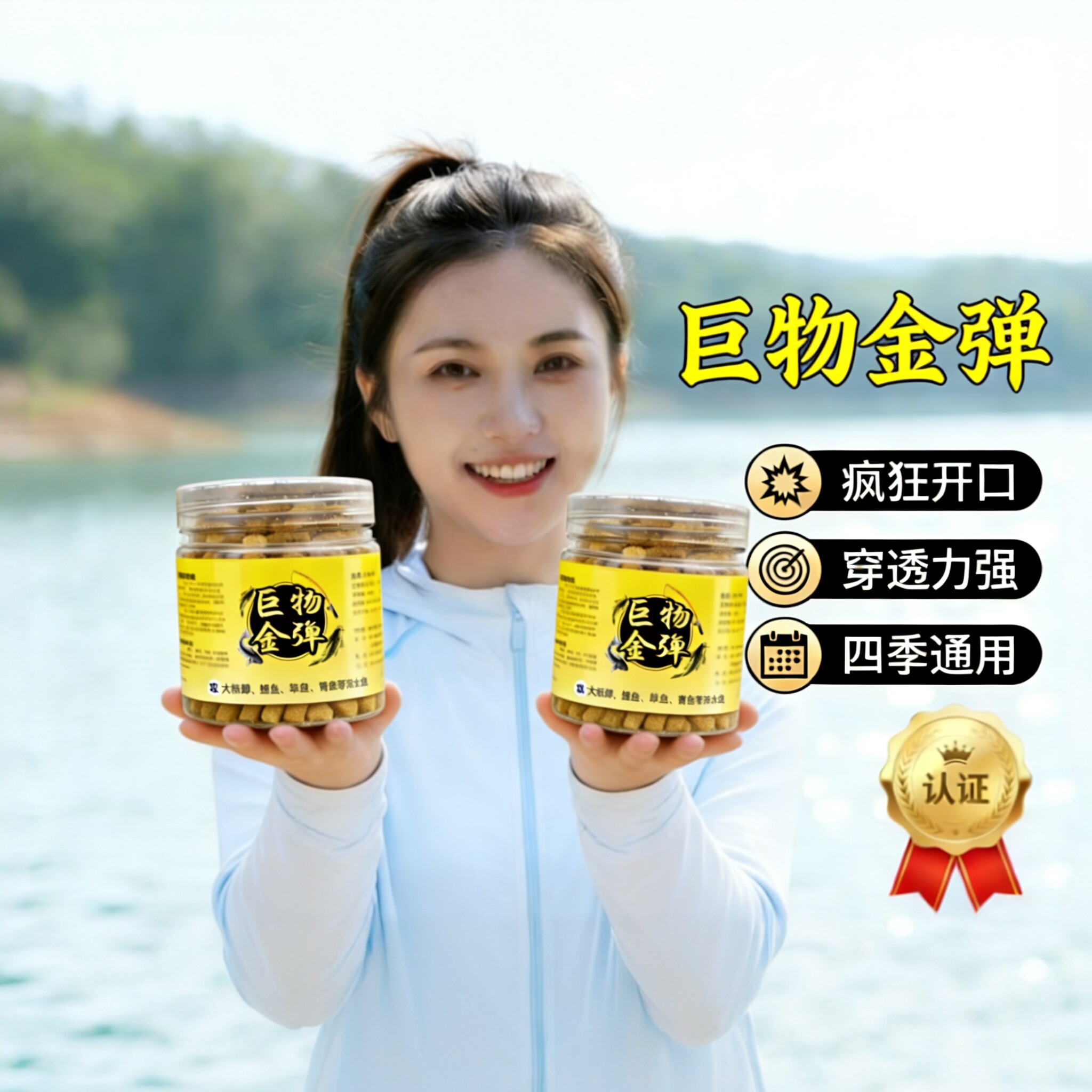 强效诱食巨物金弹挂钩即钓钓鱼饵料颗粒鲫鲤草鱼钓鱼饵料黑坑野钓