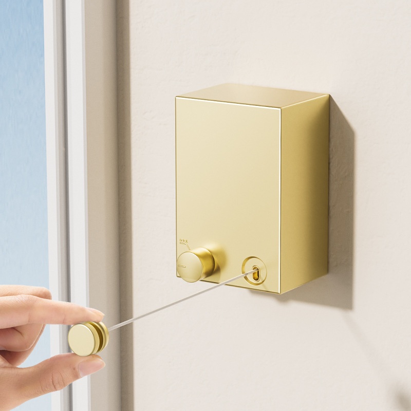 隐形晾衣绳免打孔收缩钢丝晾衣架室内卫生间阳台伸缩挂晒衣服防水