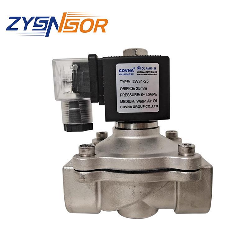 不锈钢电磁阀2W31-25 DN25 螺纹安装 DC24V 0-1.0MP