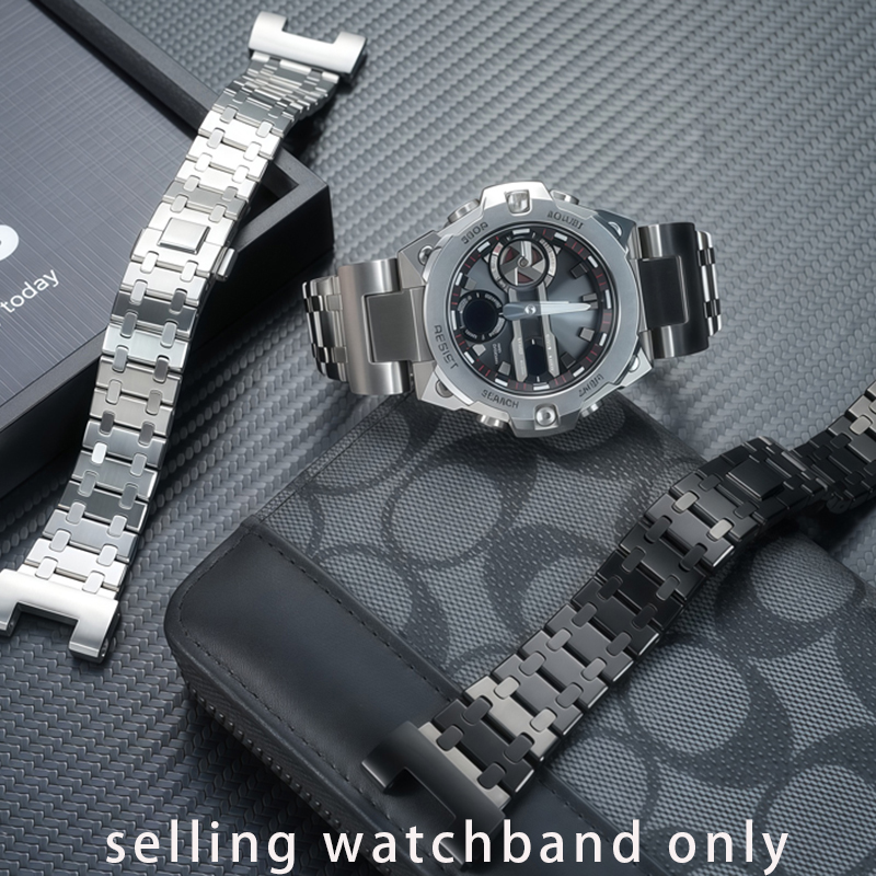 幸福雨适配卡西欧G-SHOCK实芯精钢表带GST-B400钢铁之心系列表链