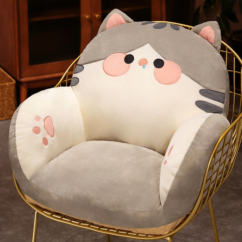 卡通猫咪动物沙发坐垫家用儿童阅读室椅子靠垫大靠背地上懒人屁垫