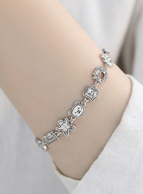 925银姜饼人手链女休闲风手环潮流港风高级感小众设计手环