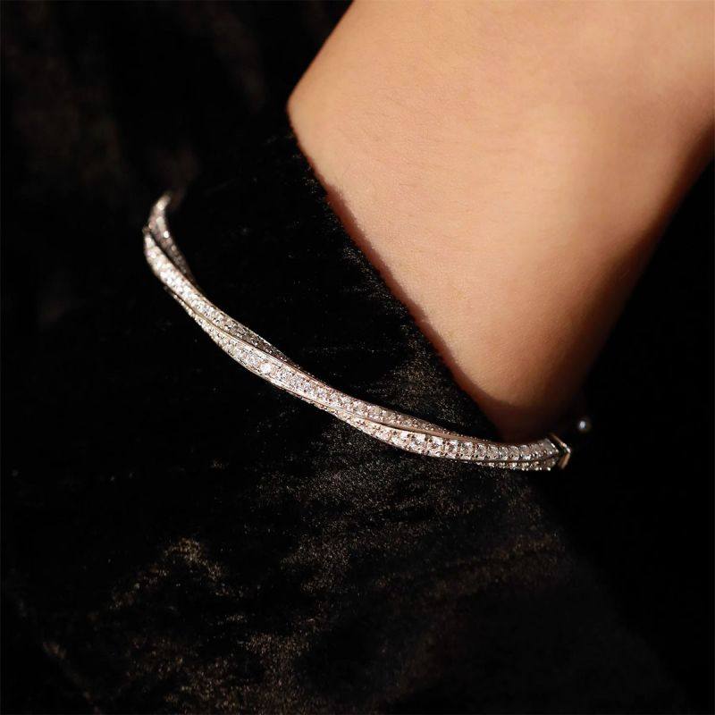 925纯银复古莫比乌斯手镯女精致小众气质开口手环气质饰品镯子