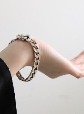 925银皮带手链女中性风手环潮流港风高级感小众设计手环