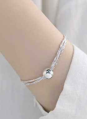 925银波光粼粼手链女休闲风手环潮流港风高级感小众设计手环