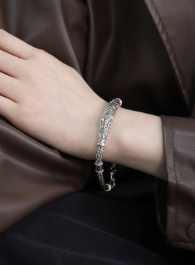 925银链条手链女休闲风手环潮流港风高级感小众设计手环