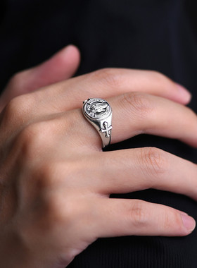 925银复古时尚上帝之手戒指女小众个性冷淡风气质食指指环