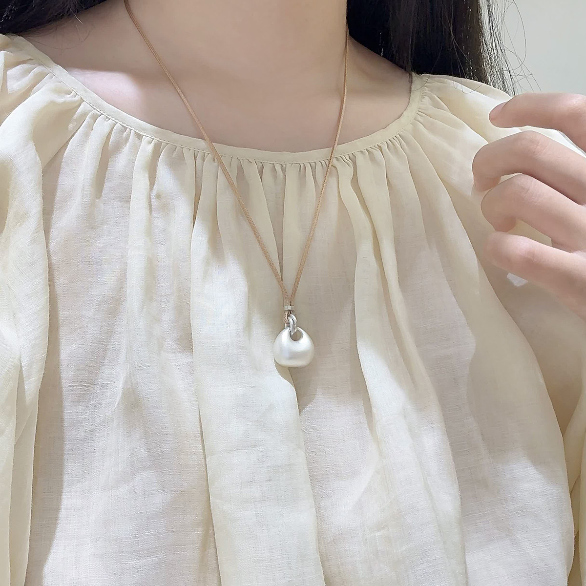 999足银福袋元宝项链国潮风锁骨链女高级新中式毛衣链生日礼物