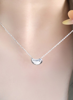 925银豆豆项链女休闲风锁骨链女轻奢高级感小众设计链子毛衣链