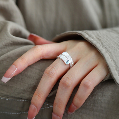 925银时尚简约不规则戒指百搭冷