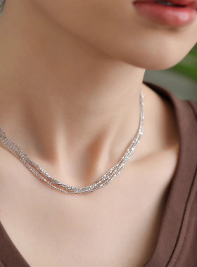 925纯银链条项链锁骨链女轻奢高级感精致2024年链子配饰时尚百搭