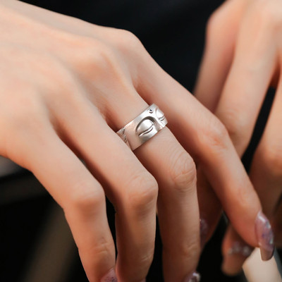 925银磨砂法眼佛戒指女2025轻奢高级感简约百搭指环饰品小众设计