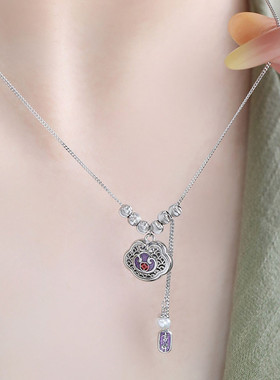 925银如意项链女国潮风锁骨链女轻奢高级感小众设计链子毛衣链