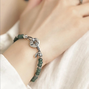 925银蓝水翡翠A货平安扣手链女饰品女轻奢小众设计高级感手串手环