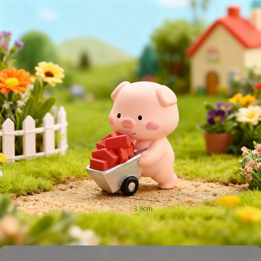 可爱小猪卡通动物造型桌面摆件