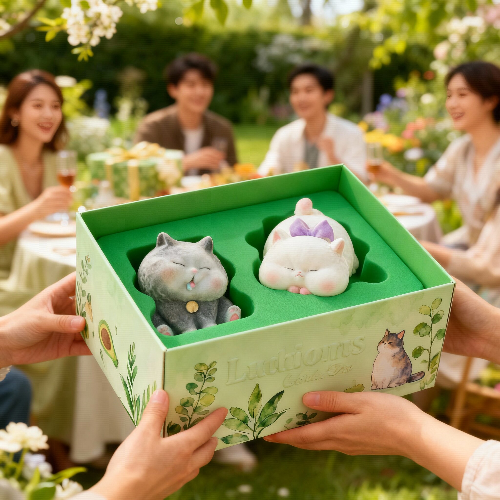 可爱猫咪摆件礼盒套装