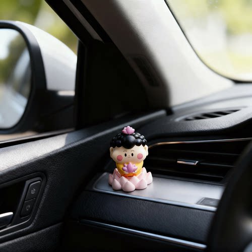 手工莲花佛陀车载摆件