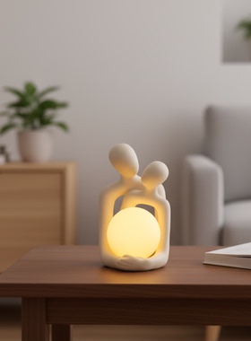 创意人物造型陶瓷台灯摆件