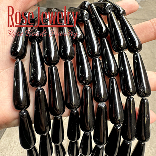 天然黑玛瑙水滴型管珠异形散珠 diy手工编织手链项链饰品配件