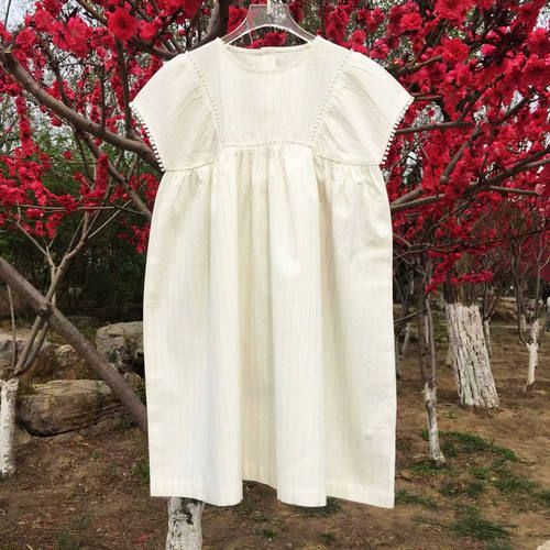 女童欧美夏季金丝线纯棉连衣裙