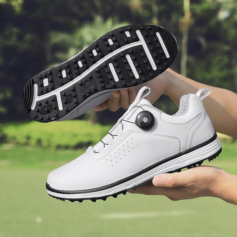 新款男款高尔夫球鞋钮扣鞋带运动休闲防水防滑白色黑色外贸跨境,运动/瑜伽/健身/球迷用品,高尔夫鞋,淘宝优惠券,粉丝福利购,淘宝优惠卷