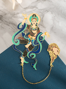 新疆文博馆文创龟兹乐舞金属铜书签伴手礼送领导特色礼物