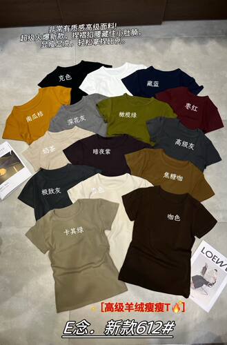 E念612秋季新款纸片人正肩圆领短袖t恤女收腰瘦瘦T内搭打底衫上衣