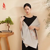 SAINTJOY 上久楷宋锦双面长巾 粉彩梅雀纹SJ17127