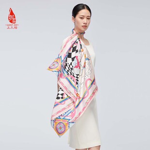 SAINTJOY/上久楷真丝双面印花丝巾梦幻时空FJS22045-1