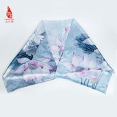 上久楷女式 合乐连年·灰绿色PJS20002节日礼物送妈妈 真丝披肩