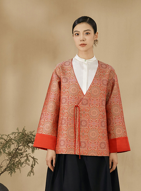 SAINTJOY/上久楷宋锦女式外套 八达晕纹锦 国潮 DWS24004-3
