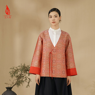 SAINTJOY/上久楷宋锦女式外套 八达晕纹锦 国潮 DWS24004-3