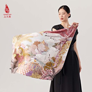 上久楷真丝方巾真丝方巾 热带雨林 FJS23022节日礼物送礼盒