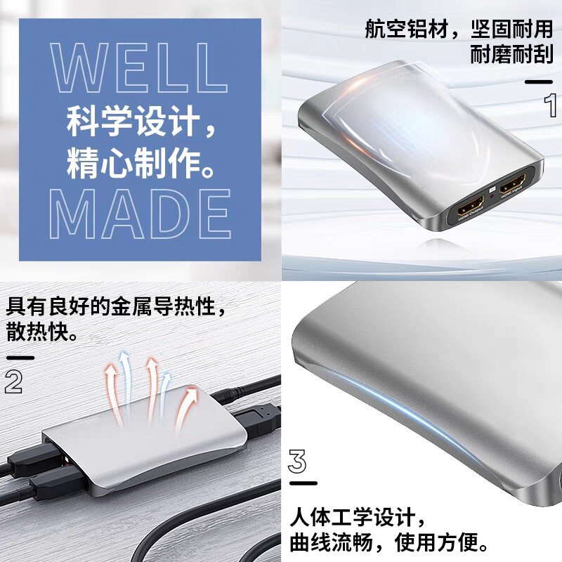 4KHDMI 컴퓨터 게임 비디오 캡처 카드 USB3.0 회의 라이브 방송 PS4|NS|XBOX|스위치