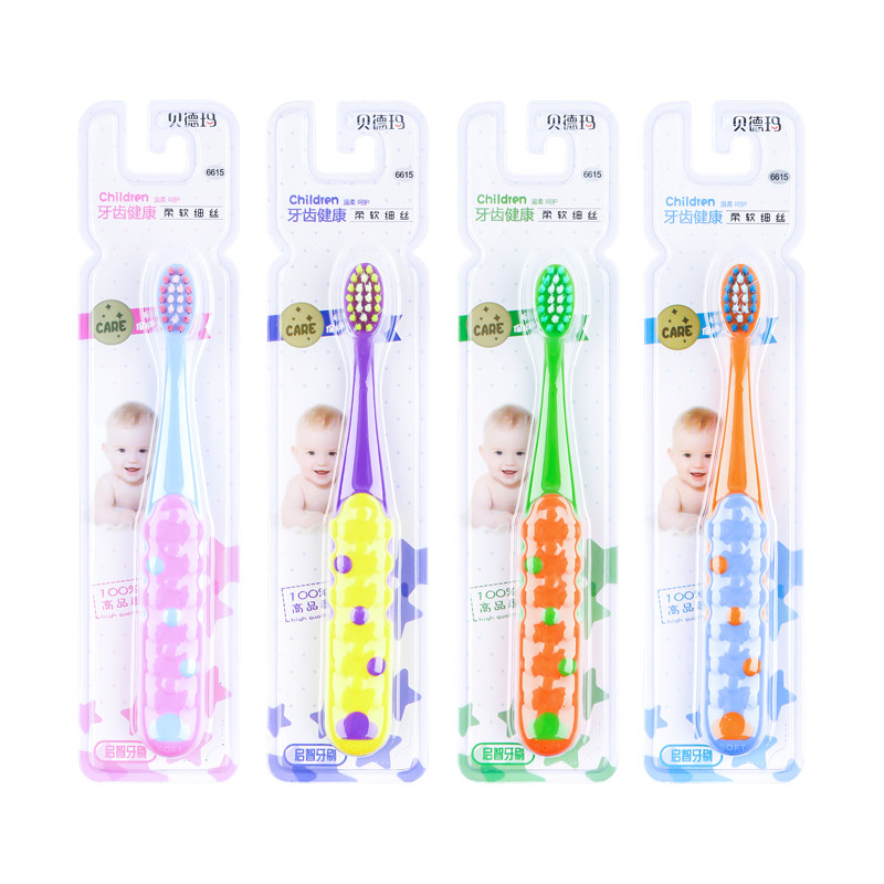 四支装贝德玛儿童牙刷软毛3-10岁卡通手动宝宝牙刷
