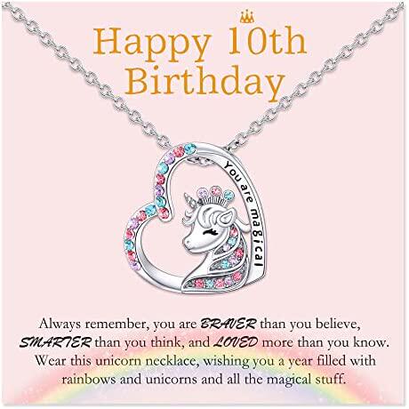 manven unicorn necklace birthday gifts for girls initial let