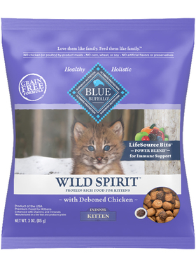 【临期】Blue Buffalo原野精灵全价室内幼猫猫粮 试吃装85g*10包