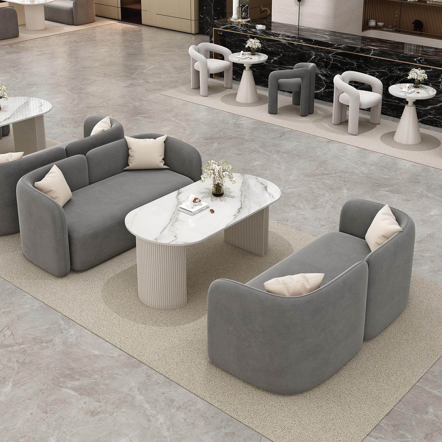 接待沙发椅酒店婚纱影楼桌椅奶油办公风客美容院服装店网红洽谈会