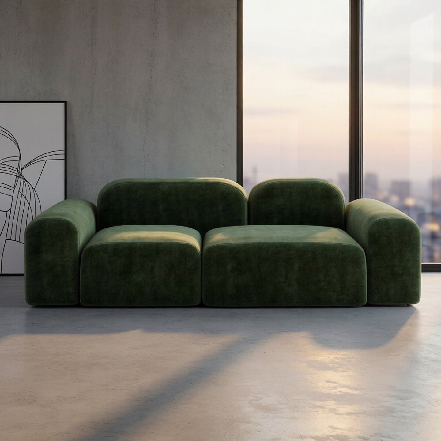 创意布艺沙发沙发奶油法式小户型现代豆腐块直排客厅简约风