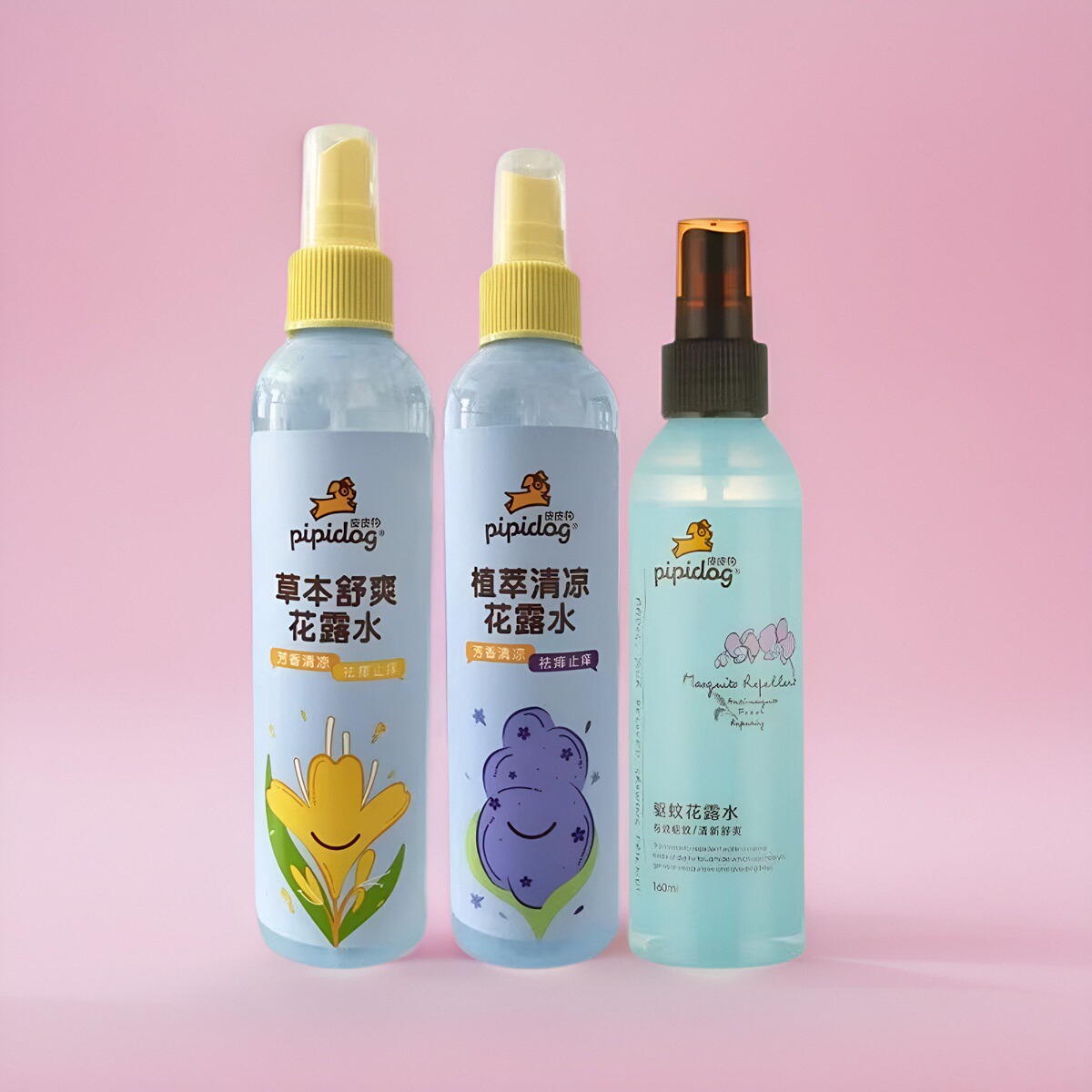 皮皮狗花露水240ml清新止痒祛痱