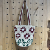 秋花卉针织包复古文艺单肩包毛线钩织成品